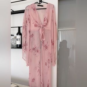 House of Harlow Pink Rose angle length tie top